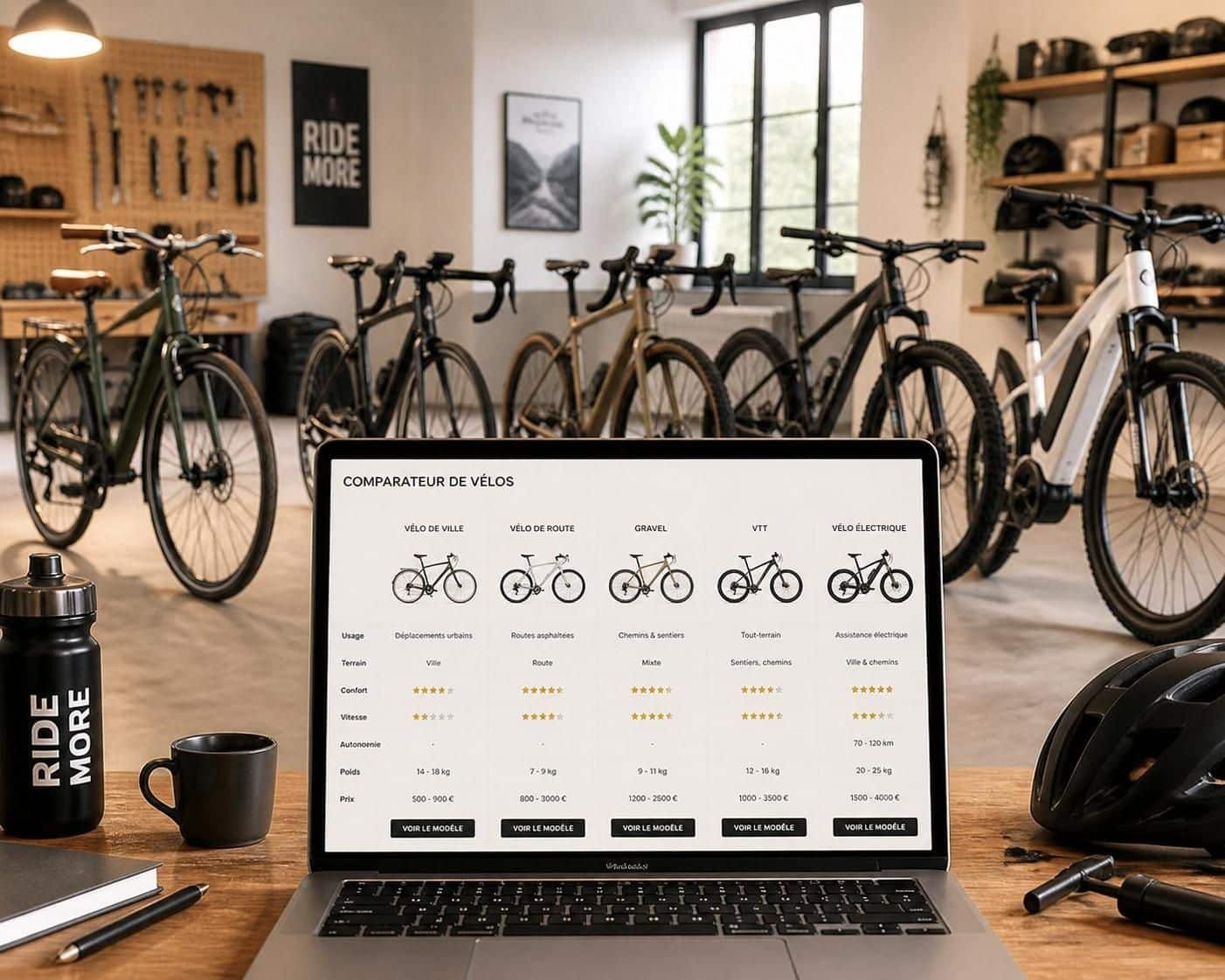découvrez notre comparateur de vélo pour sélectionner facilement le modèle idéal selon vos besoins, que ce soit pour la ville, la montagne ou la route.