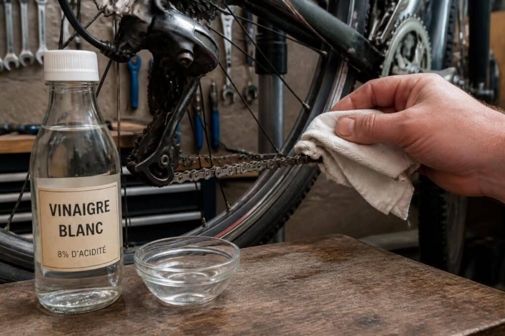 découvrez si nettoyer une chaîne de vélo avec du vinaigre blanc est une méthode efficace ou une fausse astuce, avec nos conseils pour entretenir votre vélo correctement.