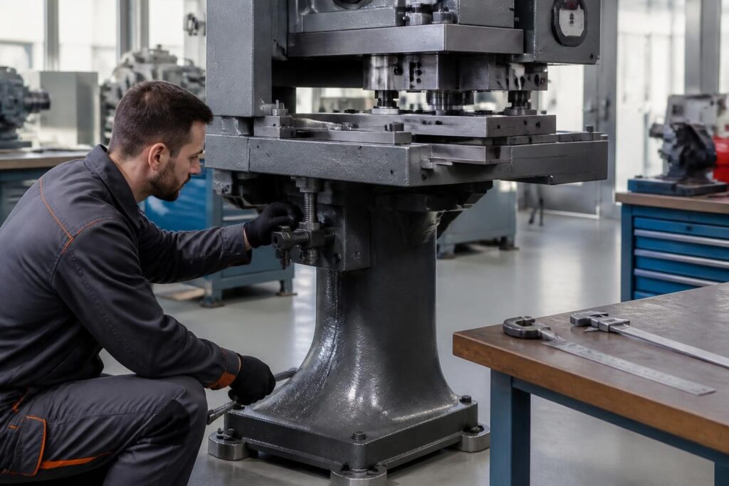 découvrez comment bien régler votre presse à une jambe pour optimiser son fonctionnement et éviter les compensations qui peuvent nuire à la qualité et à la sécurité de vos opérations.