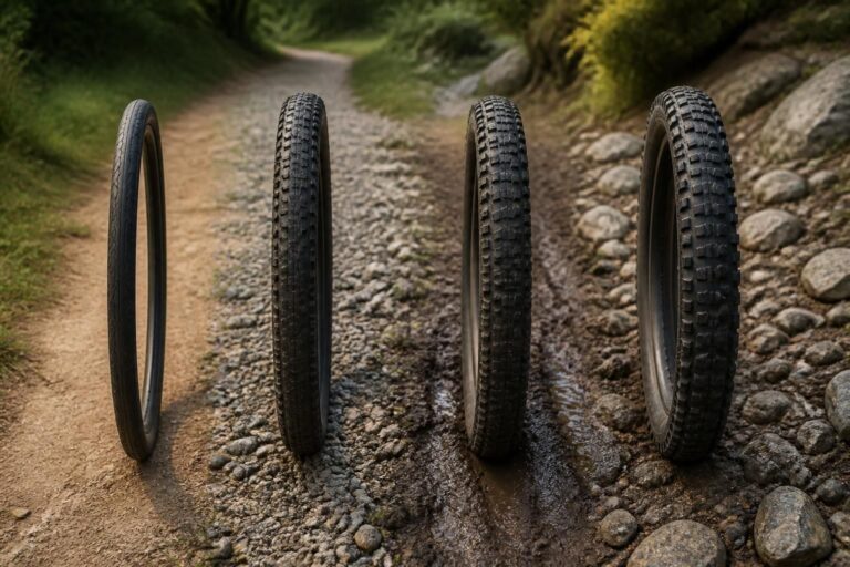 découvrez comment choisir la largeur, la sculpture et la pression idéales des pneus gravel pour optimiser vos performances selon les différents types de terrain.