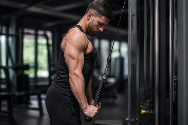 découvrez comment maîtriser l'extension triceps à la corde en gardant les coudes fixes pour maximiser vos progrès et renforcer vos triceps efficacement.